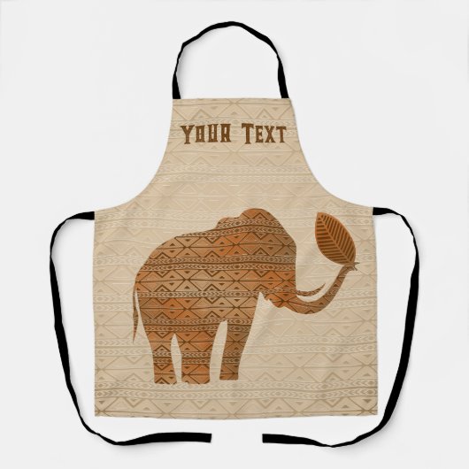 Tablier Design d'art tribal des éléphants (Recto)