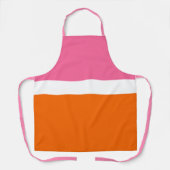 Tablier Design de bloc de couleur rose blanc orange clair (Recto)