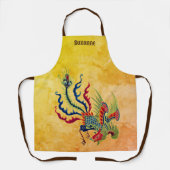 Tablier Design de coq chinois coloré Personnalisé (Recto)