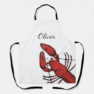 Tablier Design de homard rouge de style vintage
