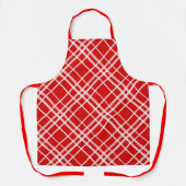 Tablier Design de Motif en Tartan blanc rouge (Recto)