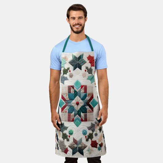 Tablier Design de Noël doré (Porté)