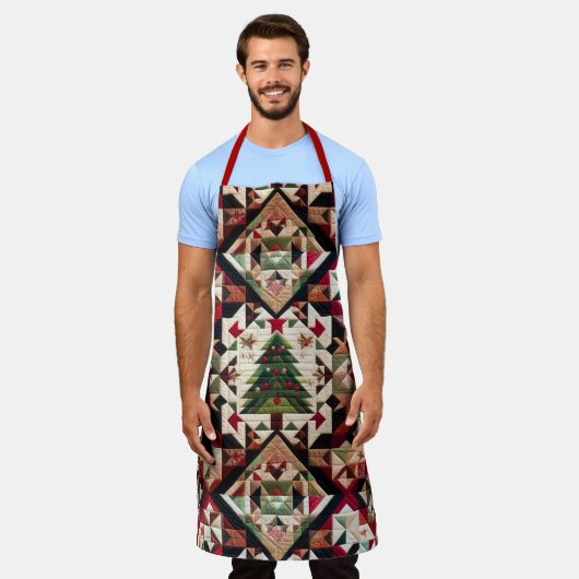 Tablier Design de Noël doré (Porté)