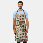 Tablier Design de Noël doré (Porté)