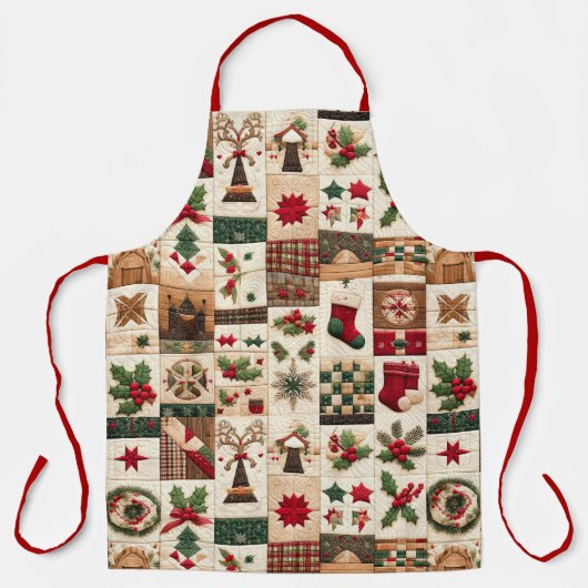 Tablier Design de Noël doré (Recto)