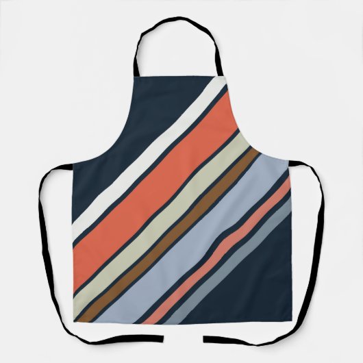 Tablier Design de rayures de style rétro diagonale (Recto)