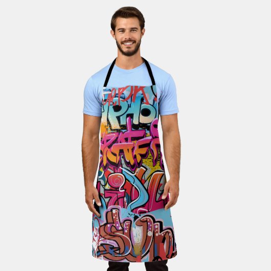 Tablier Design d'intérieur rétro à rayures. (Porté)