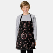 Tablier Design élégant de fleurs roses noires (Porté)