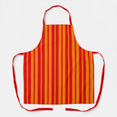 Tablier Design en bandes rouge et orange (Recto)