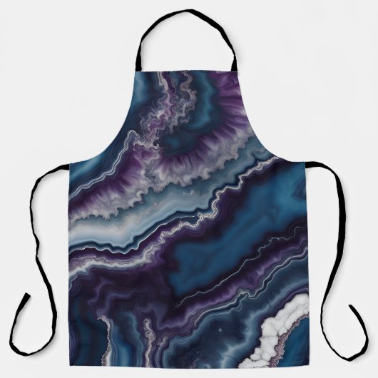 Tablier Design en marbre violet bleu blanc (Recto)