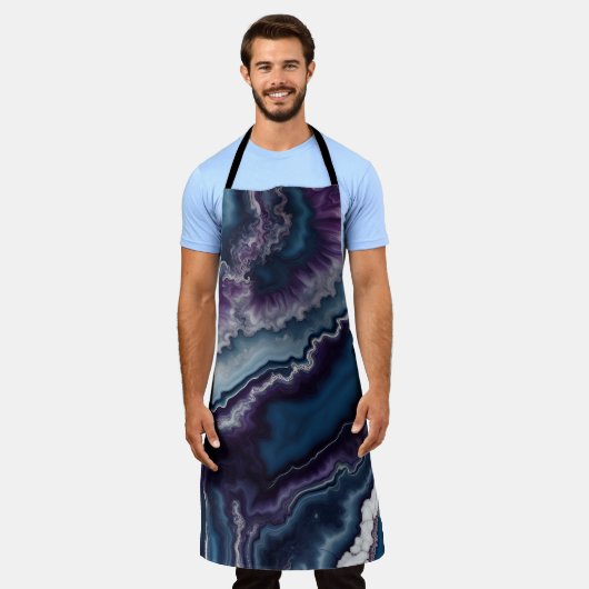 Tablier Design en marbre violet bleu blanc (Porté)