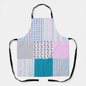 Tablier Design en Patchwork bleu et rose (Recto)