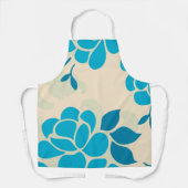 Tablier Design floral bleu à l'élégance japonaise| (Recto)