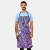 Tablier Design floral complexe dans les tons violets et bl (Porté)