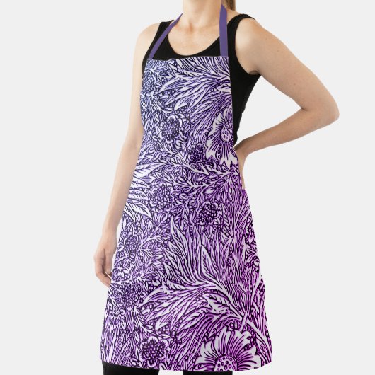Tablier Design floral complexe dans les tons violets et bl (Insitu)
