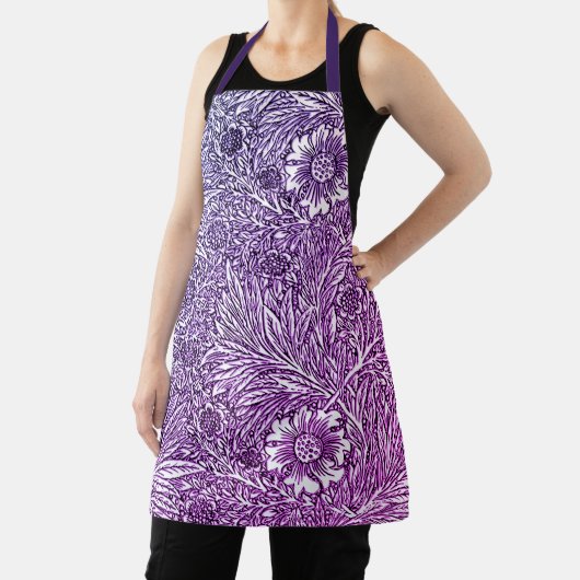 Tablier Design floral complexe dans les tons violets et bl (Insitu)