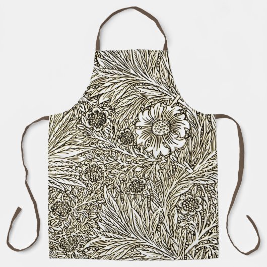 Tablier Design floral complexe en Brown et blanc (Recto)