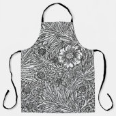 Tablier Design floral complexe en noir et blanc (Recto)