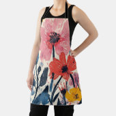 Tablier Design floral moderne du milieu du siècle rétro (Insitu)