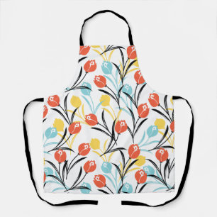 Tablier Design floral Motif de Tulipe en blanc