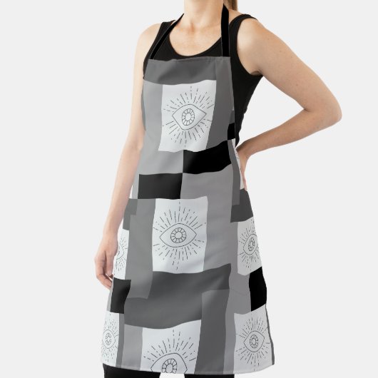 Tablier Design graphique noir, blanc et gris (Insitu)