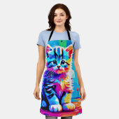 Tablier Design Kitten coloré (Porté)