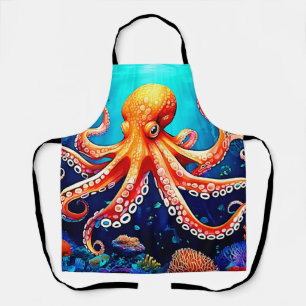 Tablier Design lumineux de la pieuvre de mer profonde