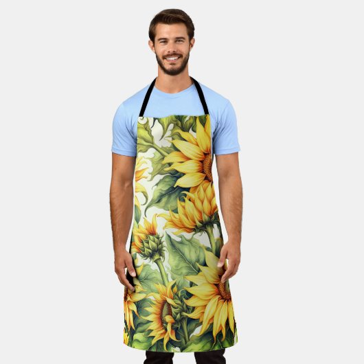 Tablier Design Motif d'art Sunflower (Porté)