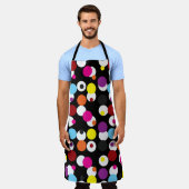 Tablier Design Motif de surface Pois couleur noir (Porté)