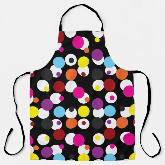 Tablier Design Motif de surface Pois couleur noir (Recto)