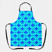 Tablier Design Motif Fleur de lis bleu (Recto)