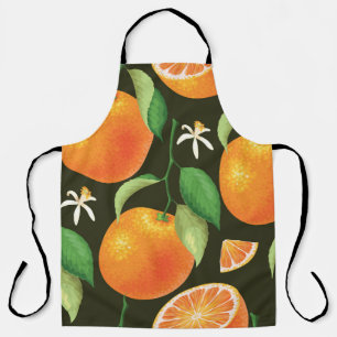 Tablier Design motif orange transparent.