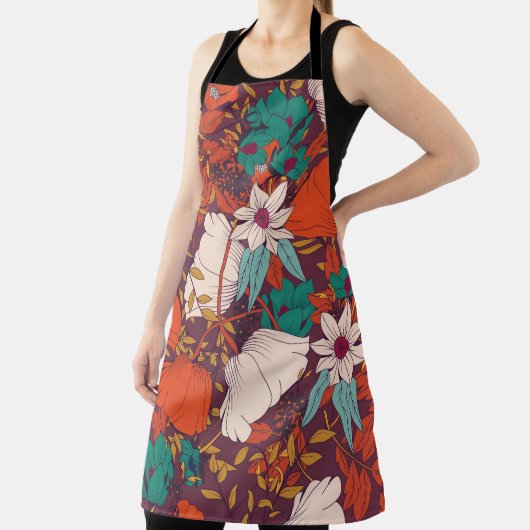 Tablier Design motif sans couture avec fleurs dessinées à (Insitu)