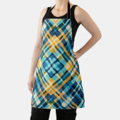 Tablier Design Plaid bleu jaune (Insitu)