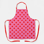Tablier Design Pois rouge sur rose (Recto)