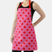 Tablier Design Pois rouge sur rose