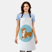 Tablier Design shiba bleu. (Porté)