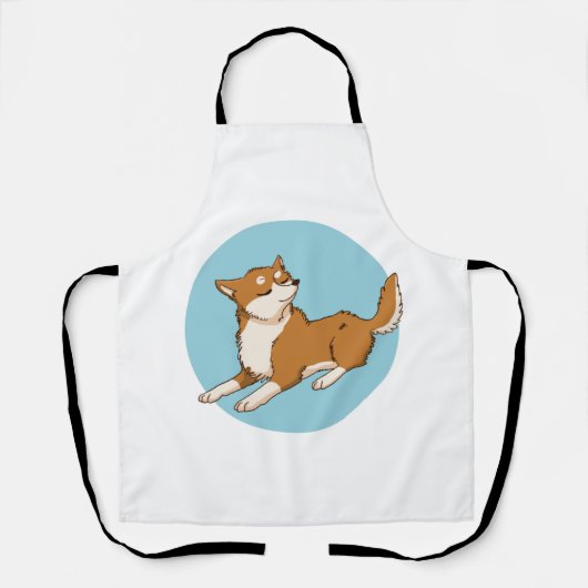 Tablier Design shiba bleu. (Recto)