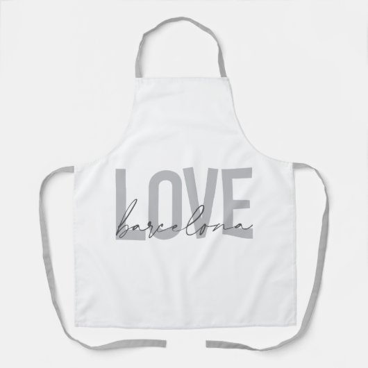 Tablier Design simple, urbain, moderne, cool Love Barcelon (Recto)