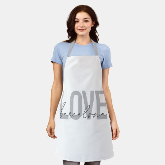 Tablier Design simple, urbain, moderne, cool Love Barcelon (Porté)
