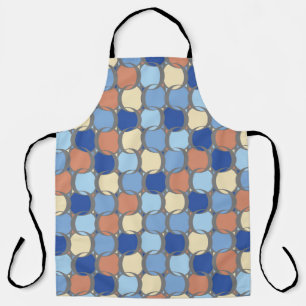 Tablier Design tendance Retro Blue Orange et Yellow Circle