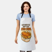 Tablier Design Vintage "Authentic British Fish & Chips" (Porté)