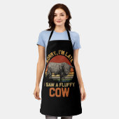 Tablier Désolé, J'Ai Vu Tard Une Vache Fluffy Highland Cow (Porté)