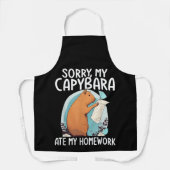 Tablier Désolé, mon capybara a mangé mes devoirs, drôle (Recto)