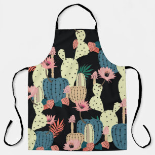 Tablier Dessin à la main Cactus Plante et fleurs Chat san