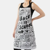 Tablier dessin à la main élément école doodé (Insitu)
