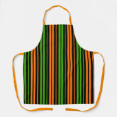 Tablier Dessin à rayures verticales orange vert noir (Recto)