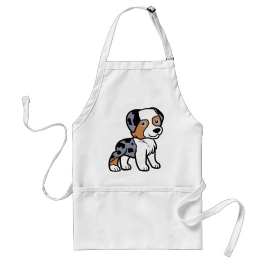 Tablier dessin animé aussie blue merle (Devant)