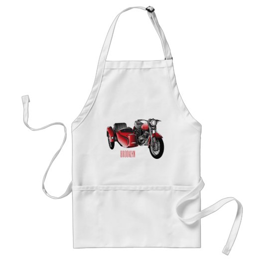 Tablier dessin animé de la moto Sidecar (Devant)