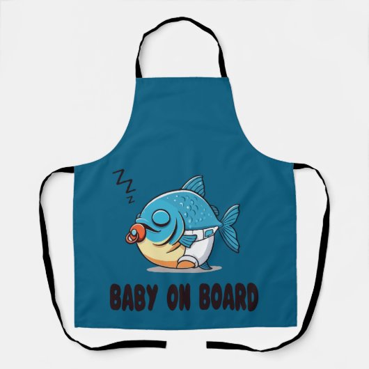 Tablier Dessin animé drôle de bébé poisson endormi - Bébé (Recto)